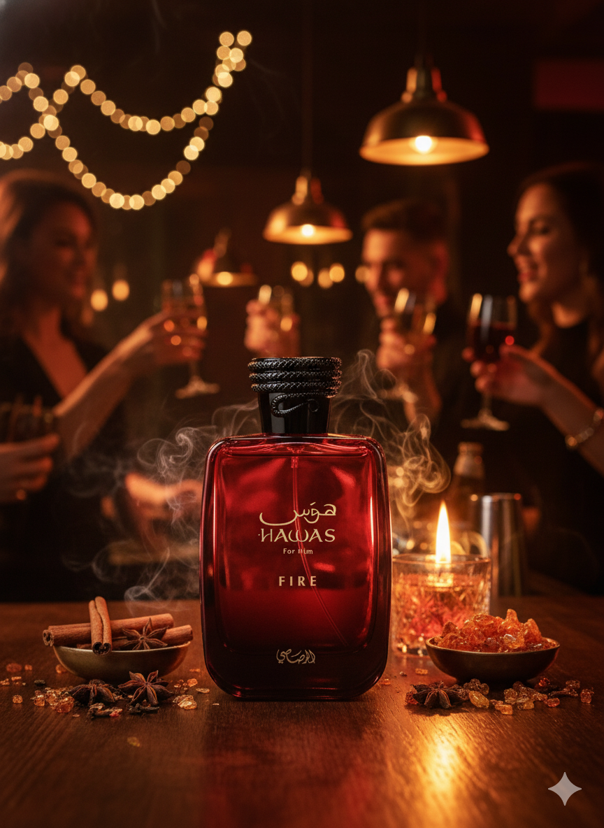 Rasasi Hawas Fire en Costa Rica – Perfume Masculino Dulce y Potente para Noche