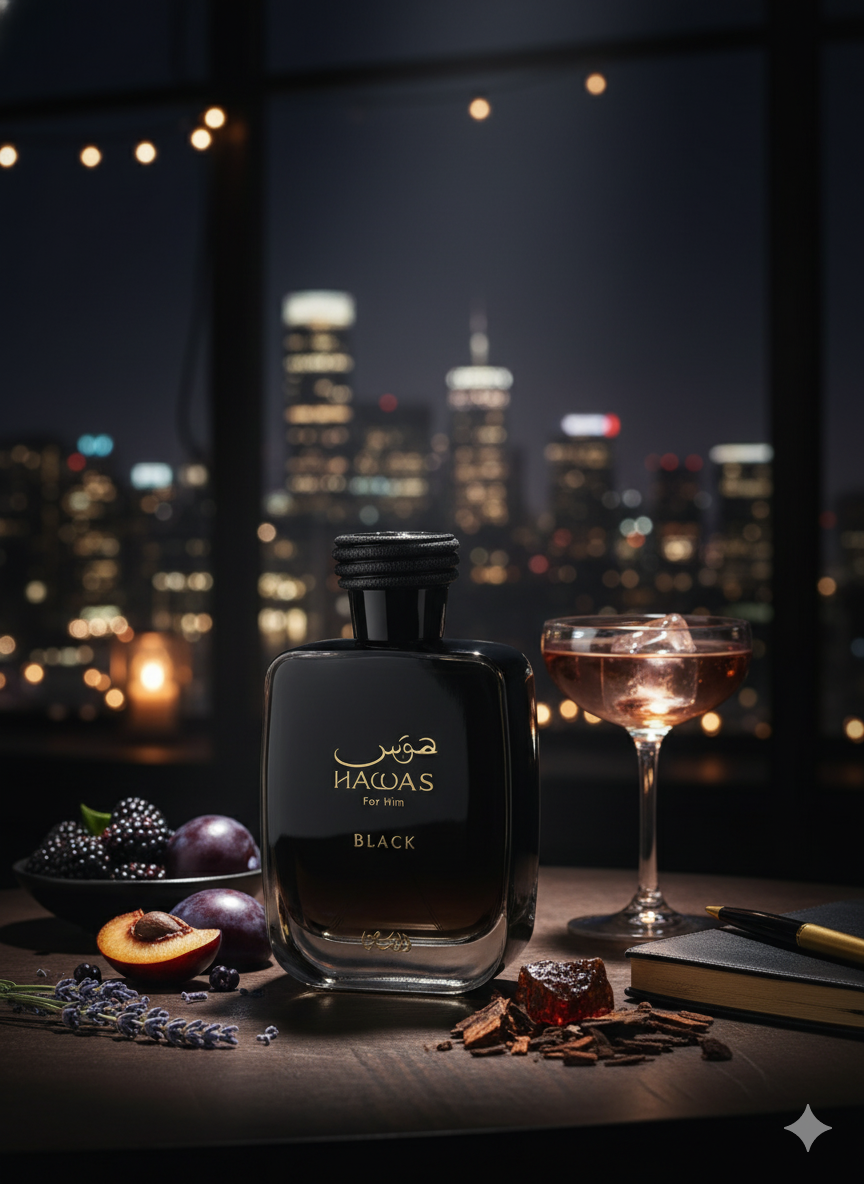 Rasasi Hawas Black en Costa Rica – Perfume Masculino Intenso y Seductor