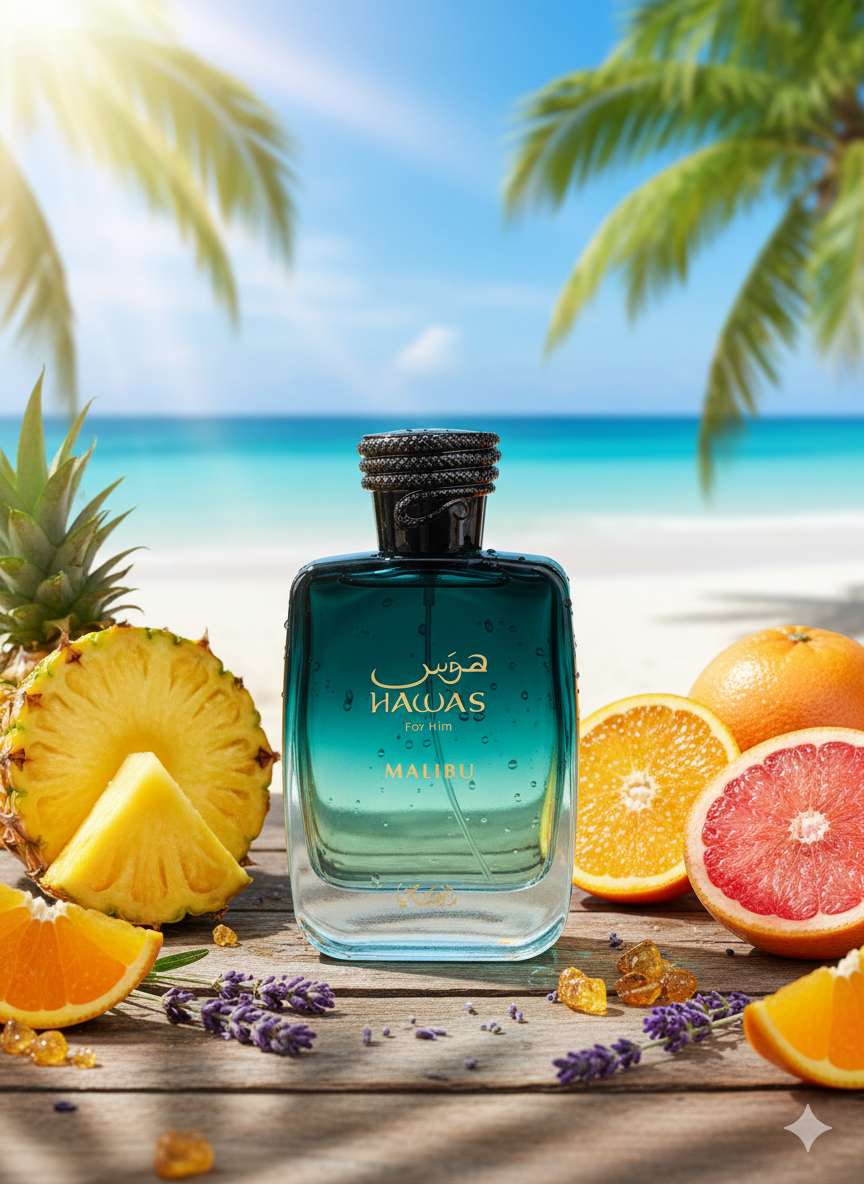 Rasasi Hawas Malibu en Costa Rica – Perfume Masculino Tropical y Fresco